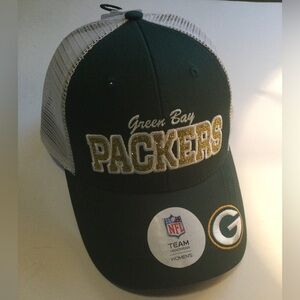 Green Bay Packers NFL Hat Cap NWT Sparkle Women’s Adjustable Mesh Back O…